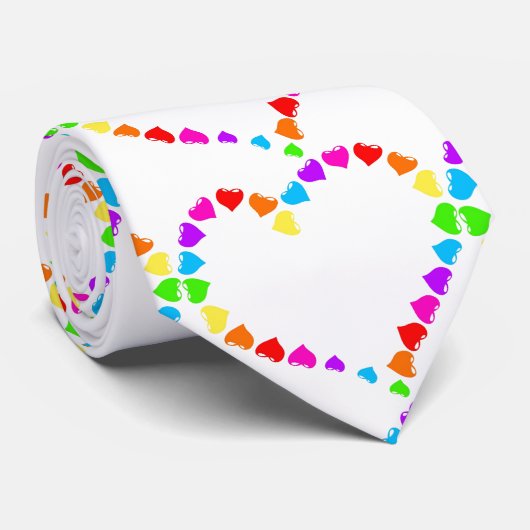 ハートレインボー結婚バレンタインのメンズタイ ネクタイ (ロール)