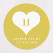 ハートレインボー防水名 ラベル (デザイン2)