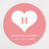 ハートレインボー防水名 ラベル (デザイン1)