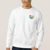 ハートレインボーLGBTQIA国旗、ゲイプライドTシャツ スウェットシャツ (正面)