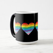 ハートレインボーLGBTQIA国旗、プライドレター モーフィングマグカップ (正面左)