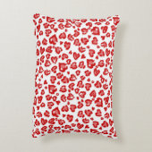 ハートレオパードのパタ赤と白ーン アクセントクッション (裏面(縦))