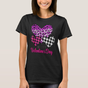 ハートレオパード愛ハッピーバレンタインデー Tシャツ