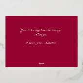 ハートレザープリントラブバレンタインデー写真 箔シーズンカード (裏面)