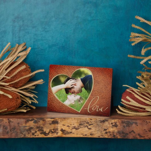 ハートレザープリントラブバレンタイン`Dayフォト  フォトプラーク (側面)