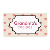 ハートレシピ収集 ラベル (正面)