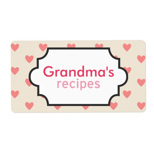 ハートレシピ収集 ラベル (正面)