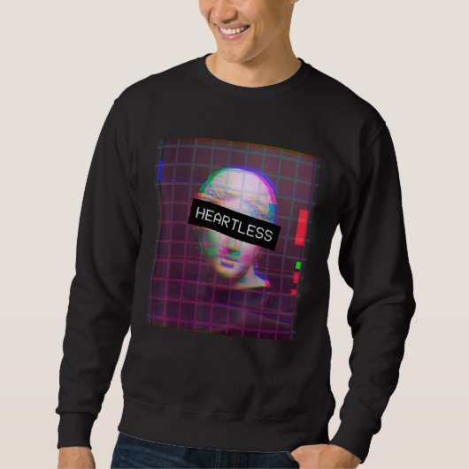 ハートレスVAPORWAVE美学David像Eboy Eg スウェットシャツ (正面)