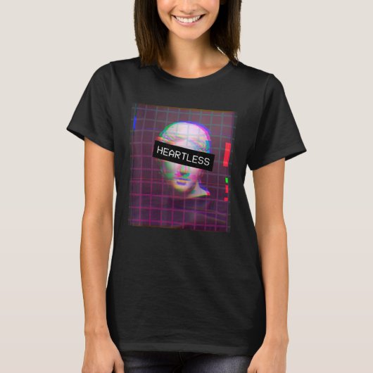 ハートレスVAPORWAVE美学David像Eboy Eg Tシャツ (正面)