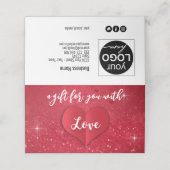 ハートレッドグリッターラブバレンタインデイギフトカード プレイスカード (外部開封)