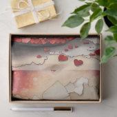 ハートレッドハイヒールグラマラスなデコパージュ紙 薄葉紙 (ギフト)