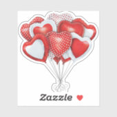 ハートレッドバルーンブーケ |ダイカットのシール シール (シート)