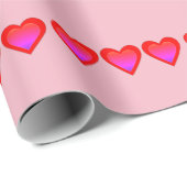 ハートレッドパープルピンクグラデーション4ロリ ラッピングペーパー (ロールコーナー)