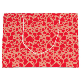 ハートレッドビッグリトルバレンタインデー ラージペーパーバッグ