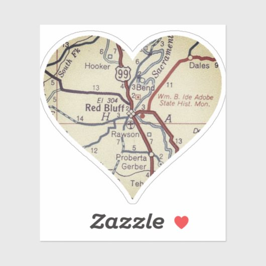 ハートレッドブラフカリフォルニア シール (シート)