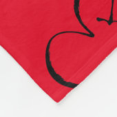 ハートレッド大型シェルパ毛布 フリースブランケット (角)