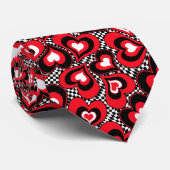 ハートレッド白黒バレンタインデー ネクタイ (ロール)