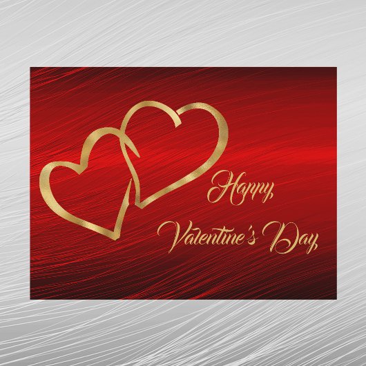 ハートレッド金ゴールドバレンタイン シーズンポストカード