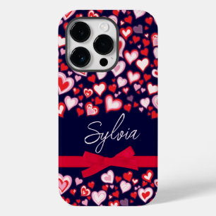 ハートレッド・ピンク、メイヴ、ネイビーの名前 Case-Mate iPhone 14 PROケース