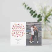 ハートレトロハッピーガレンティーヌデイベストフレンド写真 ポストカード (スタンド正面)