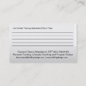 ハートレートトレーニングゴールカード 予約カード (裏面)