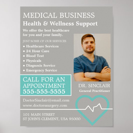 ハートレートモニター、一般開業医、ナース ポスター (正面)