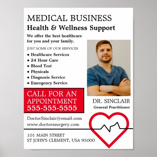ハートレートモニター、一般開業医、ナース ポスター (正面)