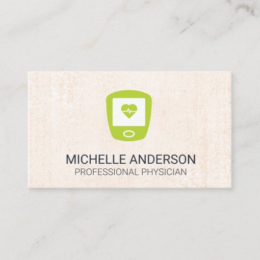 ハートレートモニタ |テクスチャの背景 名刺 (正面)