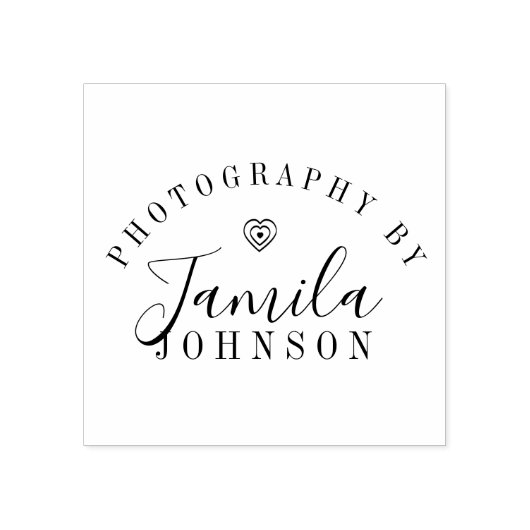 ハートロゴ写真アーティストスタジオ ラバースタンプ (インプリント)