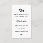 ハートロゴ ブラック サンクス 縦 割引カード 名刺 (正面)