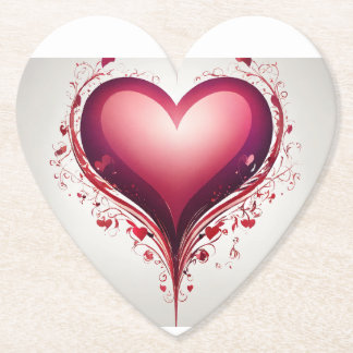 ハートロゴ – 愛と思いやりの永遠の象徴 ペーパーコースター