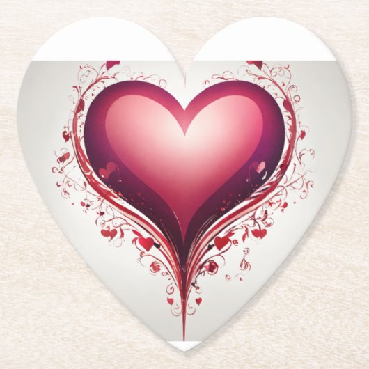 ハートロゴ – 愛と思いやりの永遠の象徴 ペーパーコースター (正面)