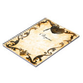 ハートロックおよび鍵ヴィンテージアンティークノートブックジャーナル ノートブック (左側)