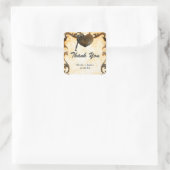 ハートロックおよび鍵ヴィンテージ素朴結婚式用シール スクエアシール (バッグ)