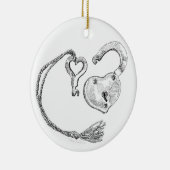 ハートロックと鍵オーナメント セラミックオーナメント (右)