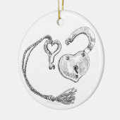 ハートロックと鍵オーナメント セラミックオーナメント (左)