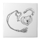 ハートロックと鍵 タイル (正面)