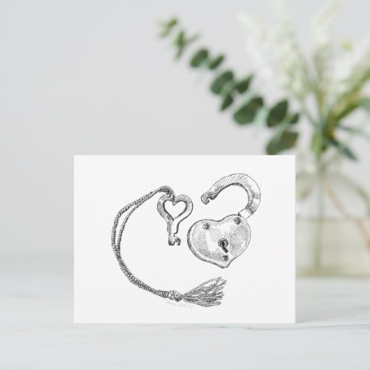 ハートロックと鍵 ポストカード (スタンド正面)