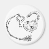 ハートロックと鍵 マグネット (正面)