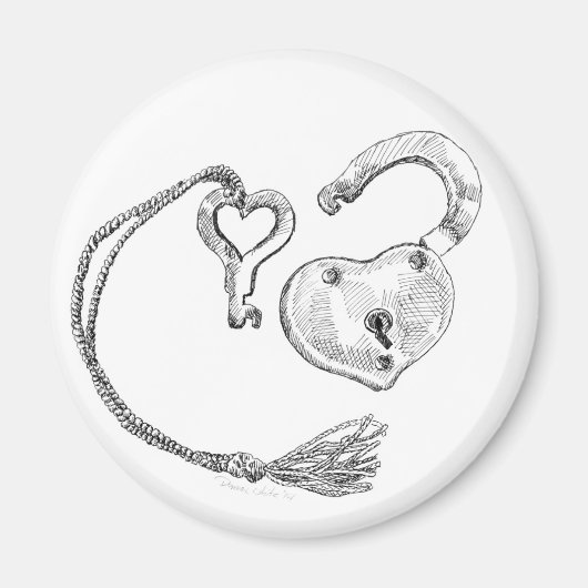 ハートロックと鍵 マグネット (正面)