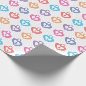 ハートロックパステルパターン ラッピングペーパー (角)
