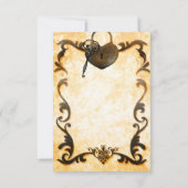 ハートロック&キー ヴィンテージ アンティーク サンクス カード (裏面)