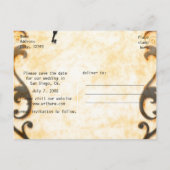 ハートロック&キー ヴィンテージ セーブ・ザ・デート ポストカード (裏面)