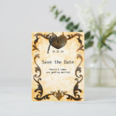 ハートロック&キー ヴィンテージ セーブ・ザ・デート ポストカード (スタンド正面)