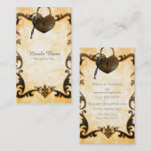 ハートロック&鍵ヴィンテージアンティーク名刺 名刺 (正面/裏面)