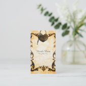 ハートロック&鍵ヴィンテージアンティーク名刺 名刺 (スタンド正面)