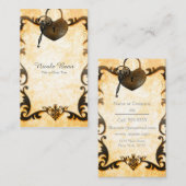 ハートロック&鍵ヴィンテージアンティーク名刺 名刺 (正面/裏面)