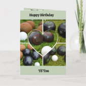 ハートローンボウル写真コラージュ、誕生日カード カード (裏面)