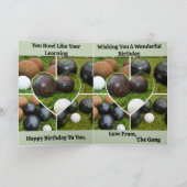 ハートローンボウル写真コラージュ、誕生日カード カード (内部)