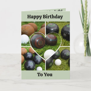 ハートローンボウル写真コラージュ、誕生日カード カード